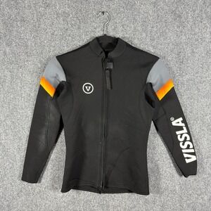 Vissla 7 Seas Boys Raditude 2mm Front Zip Top Black Youth Size 16 #1998